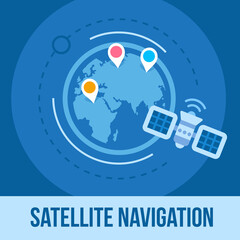 GPS satellite in Earth orbit. GPS global positioning system satellite phone location tracking how method technical