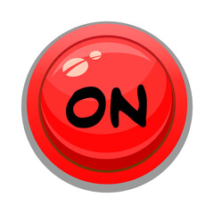 Red button. Vector icons. For applications, sites. Round shape. On.