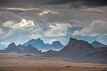 Fototapeta na wymiar Craggy mountain landscape, Langjokull, Iceland