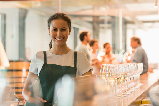 Portrait Smiling Winery Tasting Room Worker