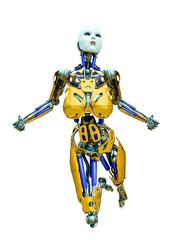 cyborg girl comic pose three