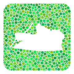 Map of Kaliningrad Region mosaic created with rounded rectangle and subtracted shape. Vector map of Kaliningrad Region mosaic of spheric dots in various sizes and green color tints.