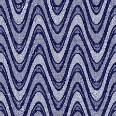 
Indigo blue woven wave stripe. Dyed cotton effect texture background. Seamless japanese repeat...