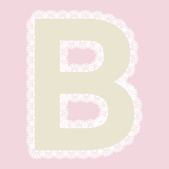 Vector lacy letter for elegant lettering and children's products.