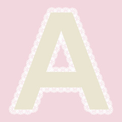 Vector lacy letter for elegant lettering and children's products.