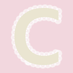 Vector lacy letter for elegant lettering and children's products.