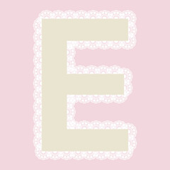 Vector lacy letter for elegant lettering and children's products.