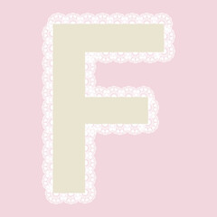 Vector lacy letter for elegant lettering and children's products.