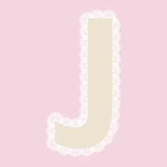 Vector lacy letter for elegant lettering and children's products.