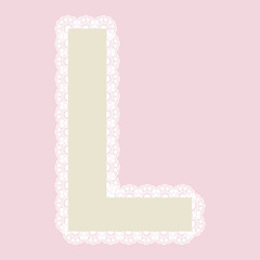 Vector lacy letter for elegant lettering and children's products.