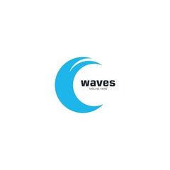 Water Wave Logo Template. vector Icon illustration