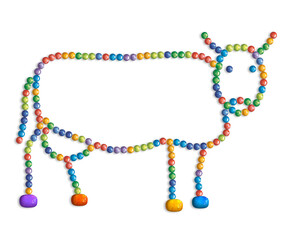 billes, en forme de la vache, coloré, blanc, symbole, verre abstrait, couleur, noël, sympa, produit laitière, signes, décoration, dessert, bonbon, au lait, conception, lettre, forme, alphabet, art, va