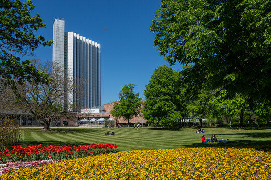Highest Building of Chemnitz and Stadthalle a Concert Hall, Saxony, Germany