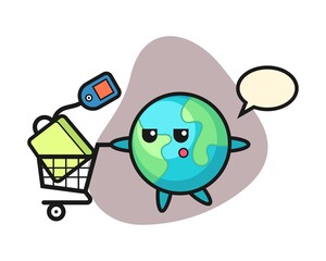 Earth with a shopping cart