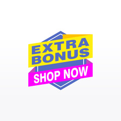 Vector Illustration Red Extra Bonus Label. Modern Web Banner Element