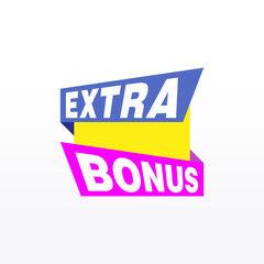 Vector Illustration Red Extra Bonus Label. Modern Web Banner Element