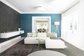 Home showcase living room with chaise sofa