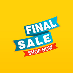 Final Sale banner, poster background. Big sale, special offer, discounts, Vector illustration