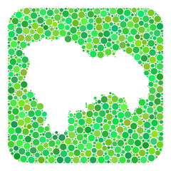 Map of Guadalajara Province mosaic created with rounded rectangle and hole. Vector map of Guadalajara Province mosaic of spheric blots in various sizes and green color tones.