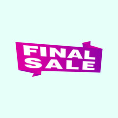 Final Sale banner, poster background. Big sale, special offer, discounts, Vector illustration