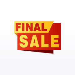 Final Sale banner, poster background. Big sale, special offer, discounts, Vector illustration