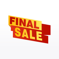 Final Sale banner, poster background. Big sale, special offer, discounts, Vector illustration