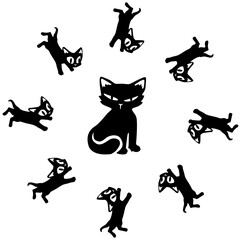 Fototapeta premium Cat Black, Kitten Ring