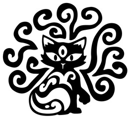 Three Eye Cat Decoration Stencil