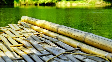Close up shot of bamboo boat at kuruwaisland or kuruwadweep