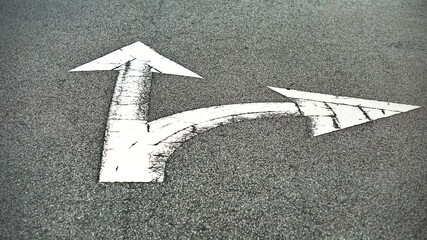 Driving straight ahead or turning right mandatory road signal