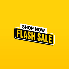 Flash Sale banner template design.Vector illustration.