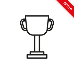 Vector illustration of trophy cup in line icon style