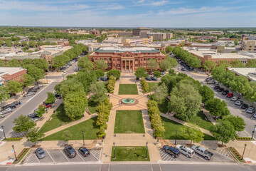 Aerial view of Southlake Town Center plaza