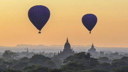 Hot Air Ballons over Bagan , Myanmar