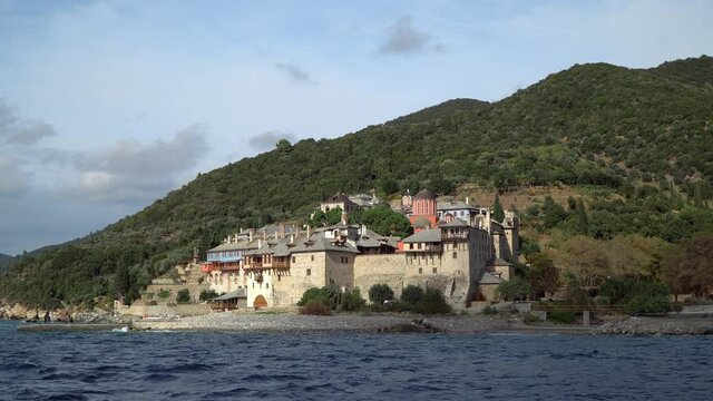 Monastery of Xenophontos (Xenophon) in the Holy Mountain (Agio Oros) of Athos in Macedonia, Greece.