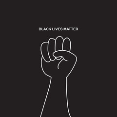 Black lives matter typography about human right of black people in Us. America vector.