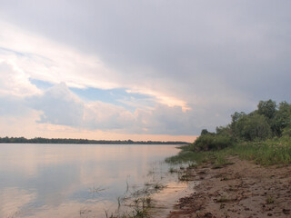 Evening on the Irtysh River, Omsk region, Siberia, Russia