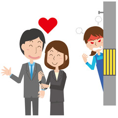 浮気　不倫　怒り　証拠　女性　尾行　発見