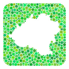 Map of Soria Province collage designed with rounded rectangle and cut out shape. Vector map of Soria Province collage of round items in various sizes and green color tints.