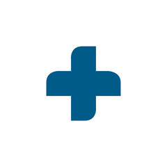 Medical Cross Blue Icon On White Background. Blue Flat Style Vector Illustration