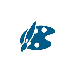 Painting Color Palette Blue Icon On White Background. Blue Flat Style Vector Illustration.