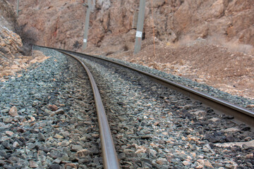 Train way and snow