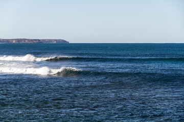 Fototapeta na wymiar The surf, cliffs and islands around Fowlers Bay, South Australia
