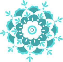 Flower mandala. Vintage decorative element. Ornamental round doodle flower isolated on white background. Geometric circle element. Vector illustration.