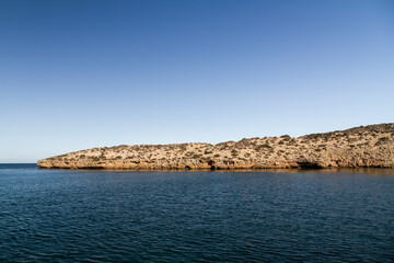 The limestone and blue waters of Point Sinclair in South Australia