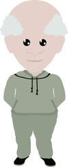 Vector Illustration Frumpy Grandpa in Sweatsuit