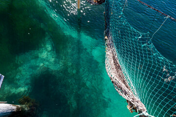 The shark nets at Point Sinclair in South Australia, known for Great White Sharks. 