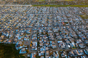 Aerial view of a township near Cape Town, South Africa
