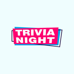 Trivia Night labels banners vector ribbon design template. Banner sale tag. Market special offer discount label