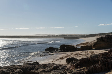 The surf and bay at Cactus Beach, World renown surfing spot, South Australia